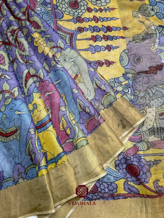 Pen Kalamkari Tussar Silk Saree : Manya
