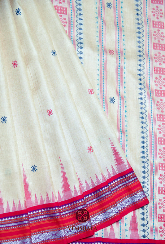 Jala Karvati Kinar Tussar Silk Saree : Anaya