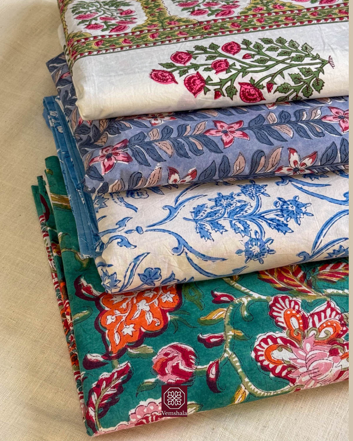 Buy Online authentic Hand Block Printed Cotton Bed Linens / Bed Sheets ...